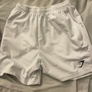 White Gymshark Sport Shorts: 5inch inseam